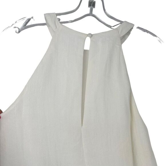 Les Soeurs Dress White Mini Size S Fringe Hem Halter Neck Beach Bohemian Classic - Picture 4 of 8